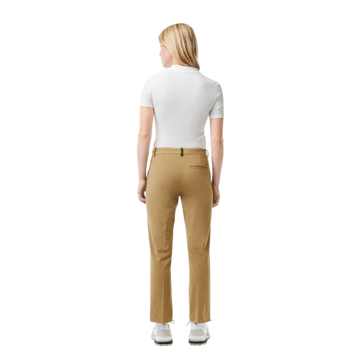 Tan - Pack Shot - Lacoste Womens-Ladies Cotton Blend Regular Chinos