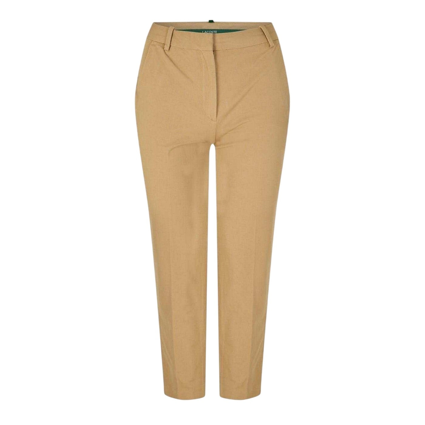 Tan - Front - Lacoste Womens-Ladies Cotton Blend Regular Chinos