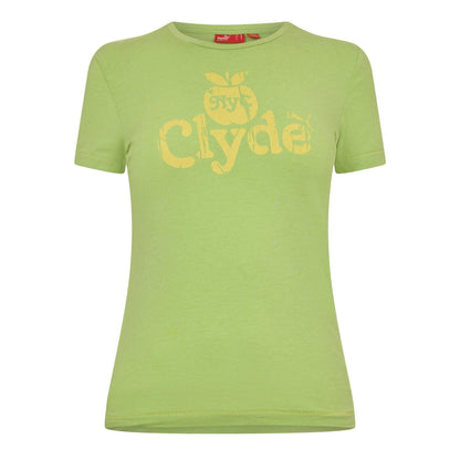 Green - Front - Puma Womens-Ladies Clyde Regular T-Shirt