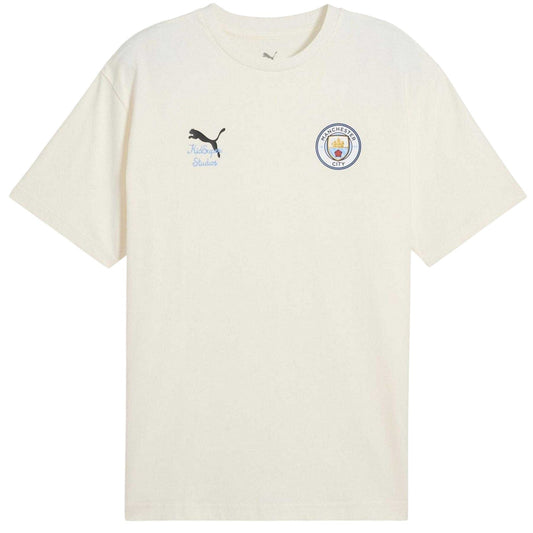 Warm White - Front - Manchester City FC Unisex Adult Graphic Print Cotton T-Shirt