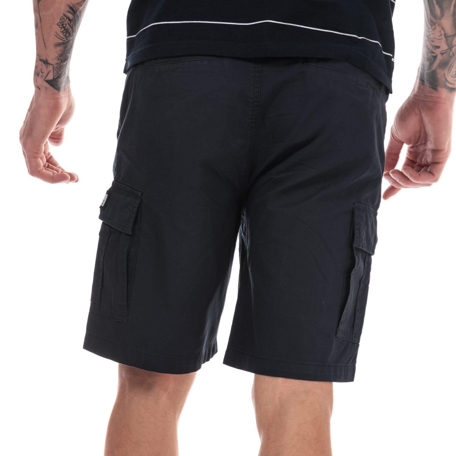 Navy - Back - Weekend Offender Mens High Desert Cargo Shorts