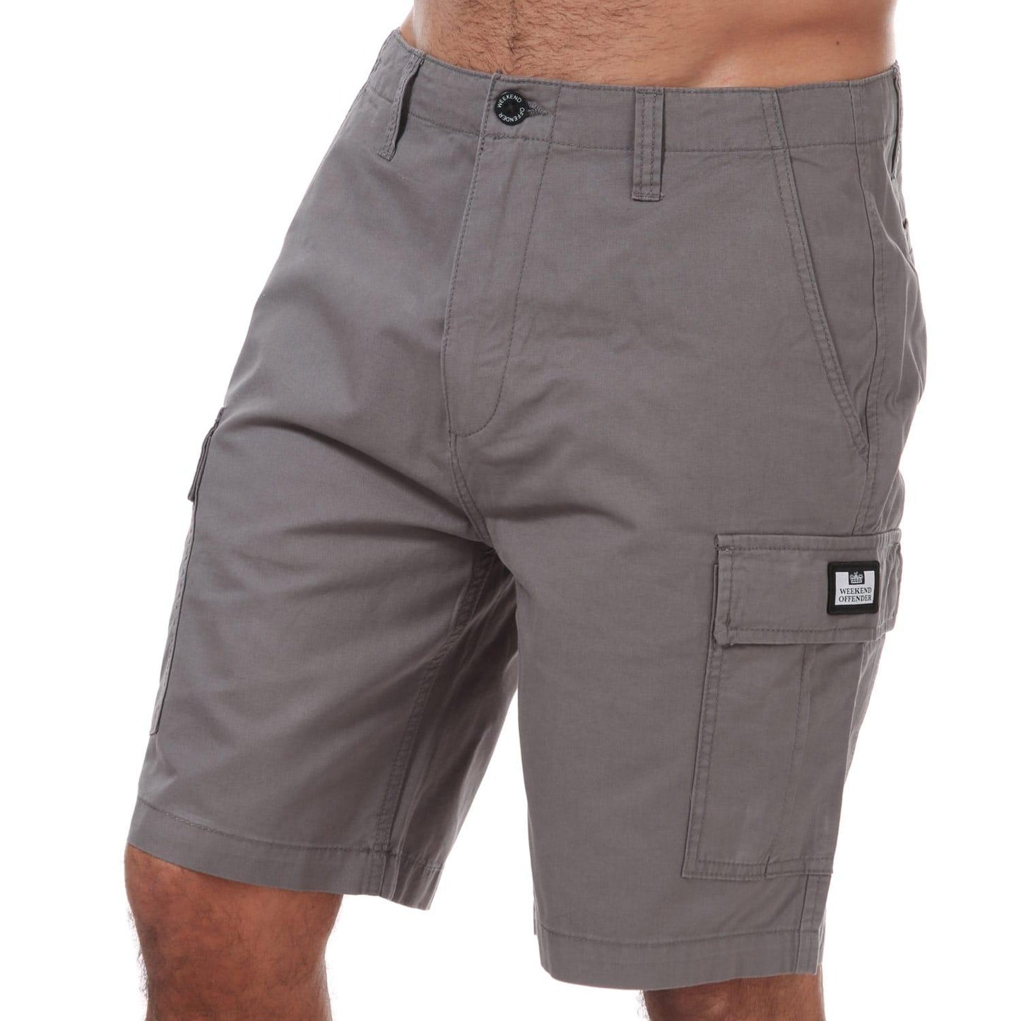 Charcoal - Front - Weekend Offender Mens High Desert Cargo Shorts