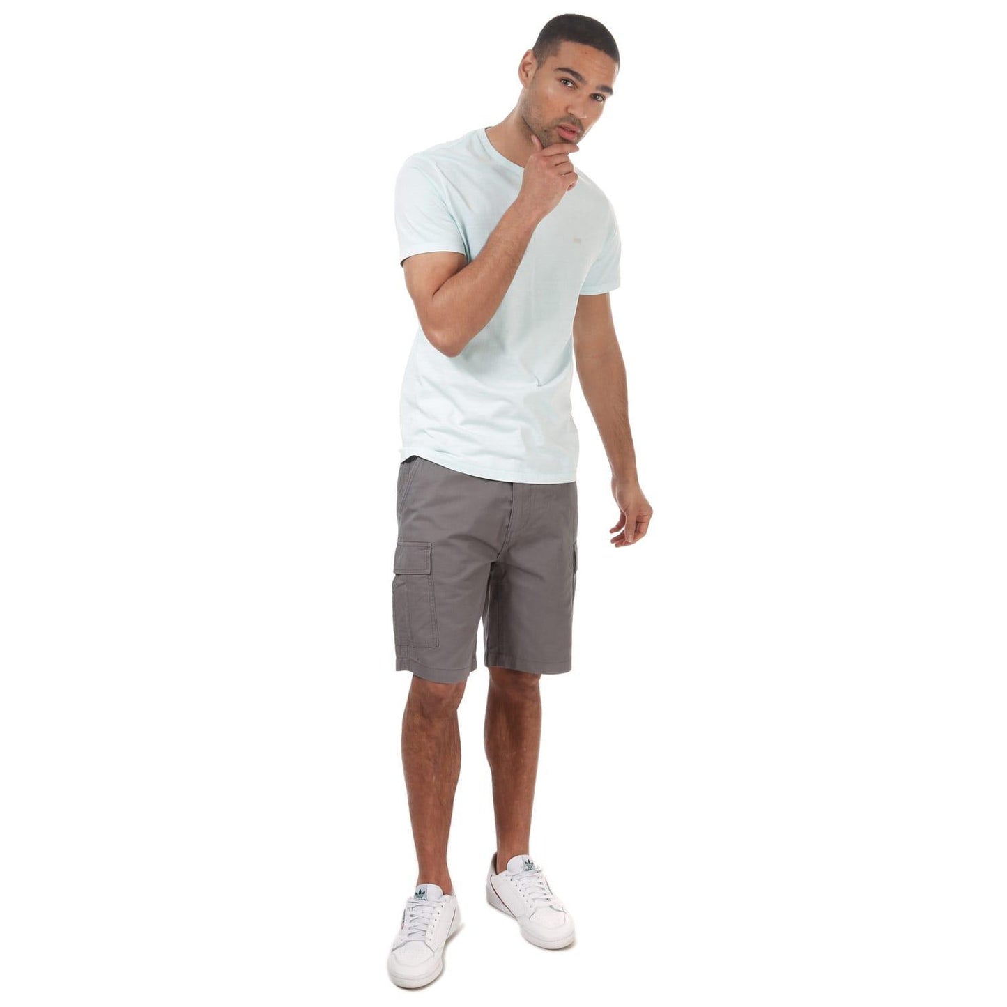 Charcoal - Side - Weekend Offender Mens High Desert Cargo Shorts