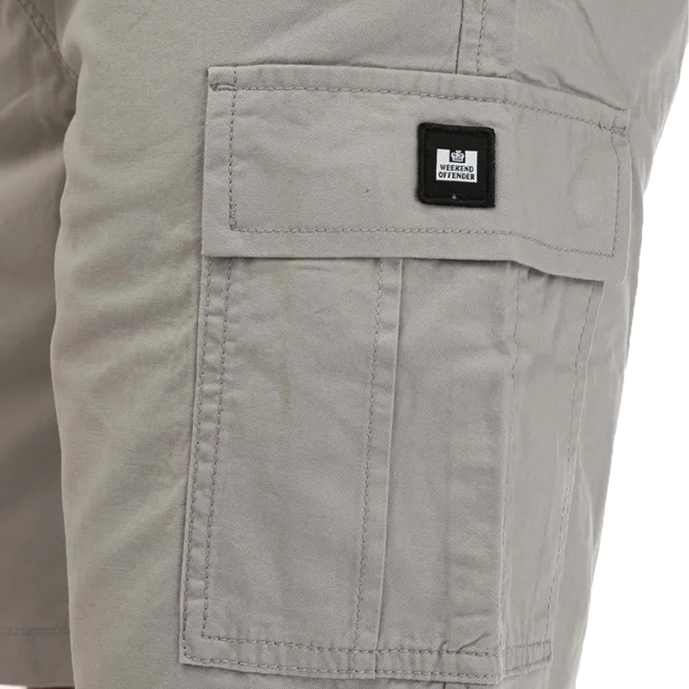 Light Grey - Side - Weekend Offender Mens High Desert Cargo Shorts
