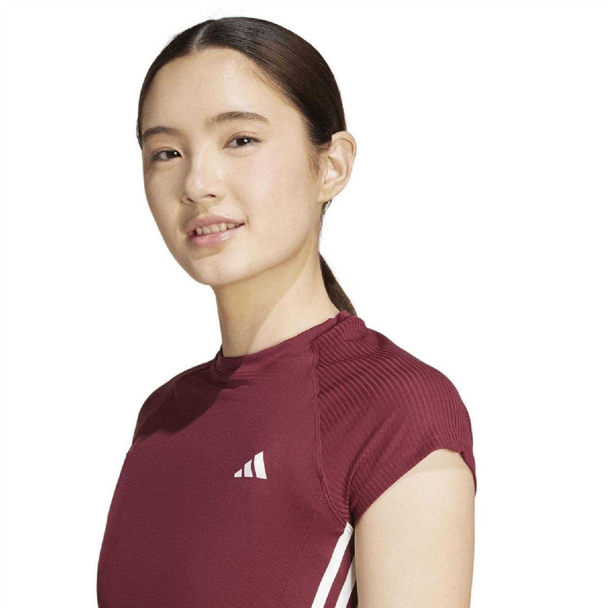 Red - Side - Adidas Womens-Ladies Hyperglam T-Shirt