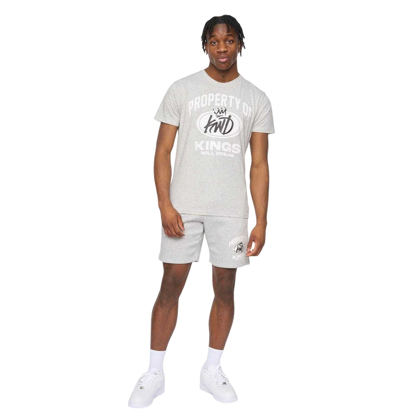Grey - Pack Shot - Kings Will Dream Mens Prop Graphic Print Cotton T-Shirt