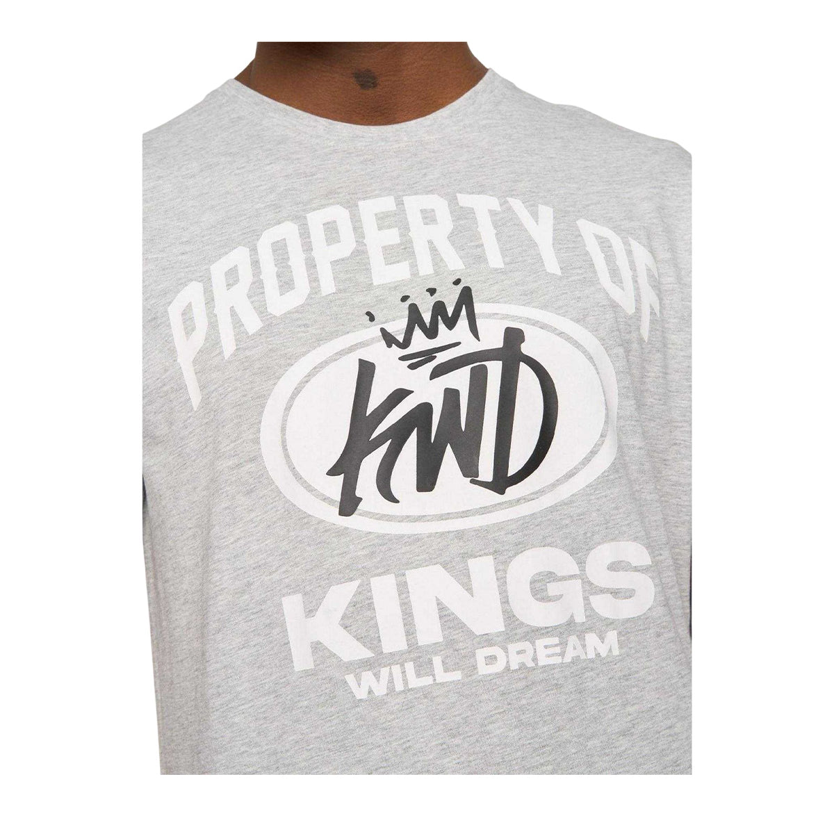 Grey - Side - Kings Will Dream Mens Prop Graphic Print Cotton T-Shirt