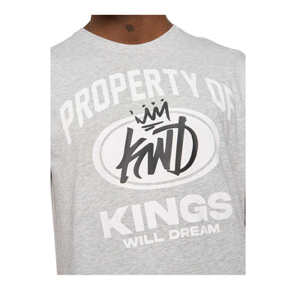 Grey - Side - Kings Will Dream Mens Prop Graphic Print Cotton T-Shirt