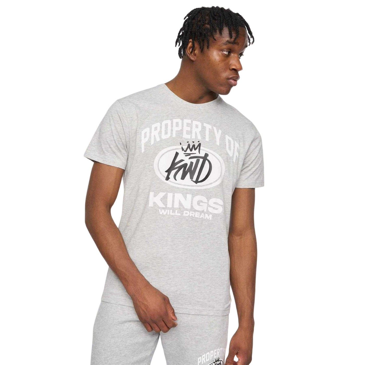 Grey - Lifestyle - Kings Will Dream Mens Prop Graphic Print Cotton T-Shirt
