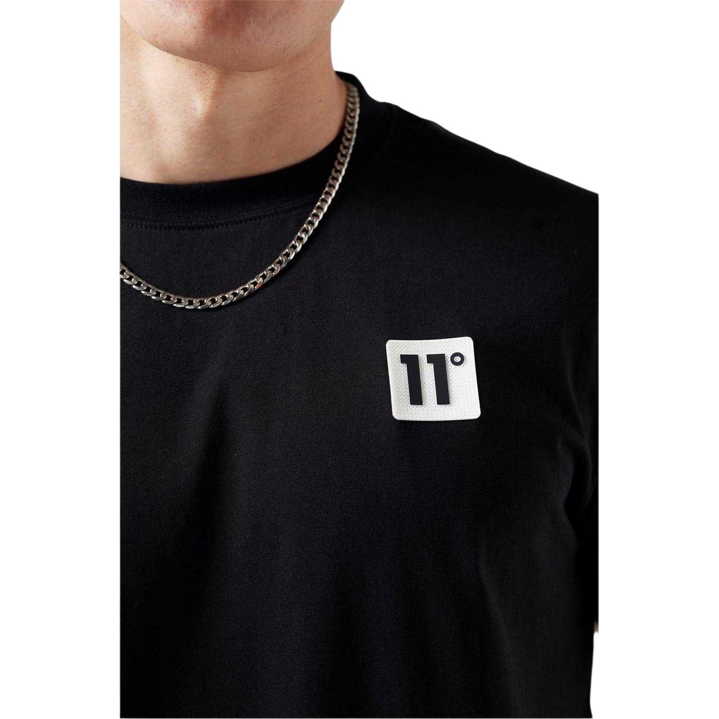 Black - Side - 11 Degrees Mens Cotton Jersey T-Shirt