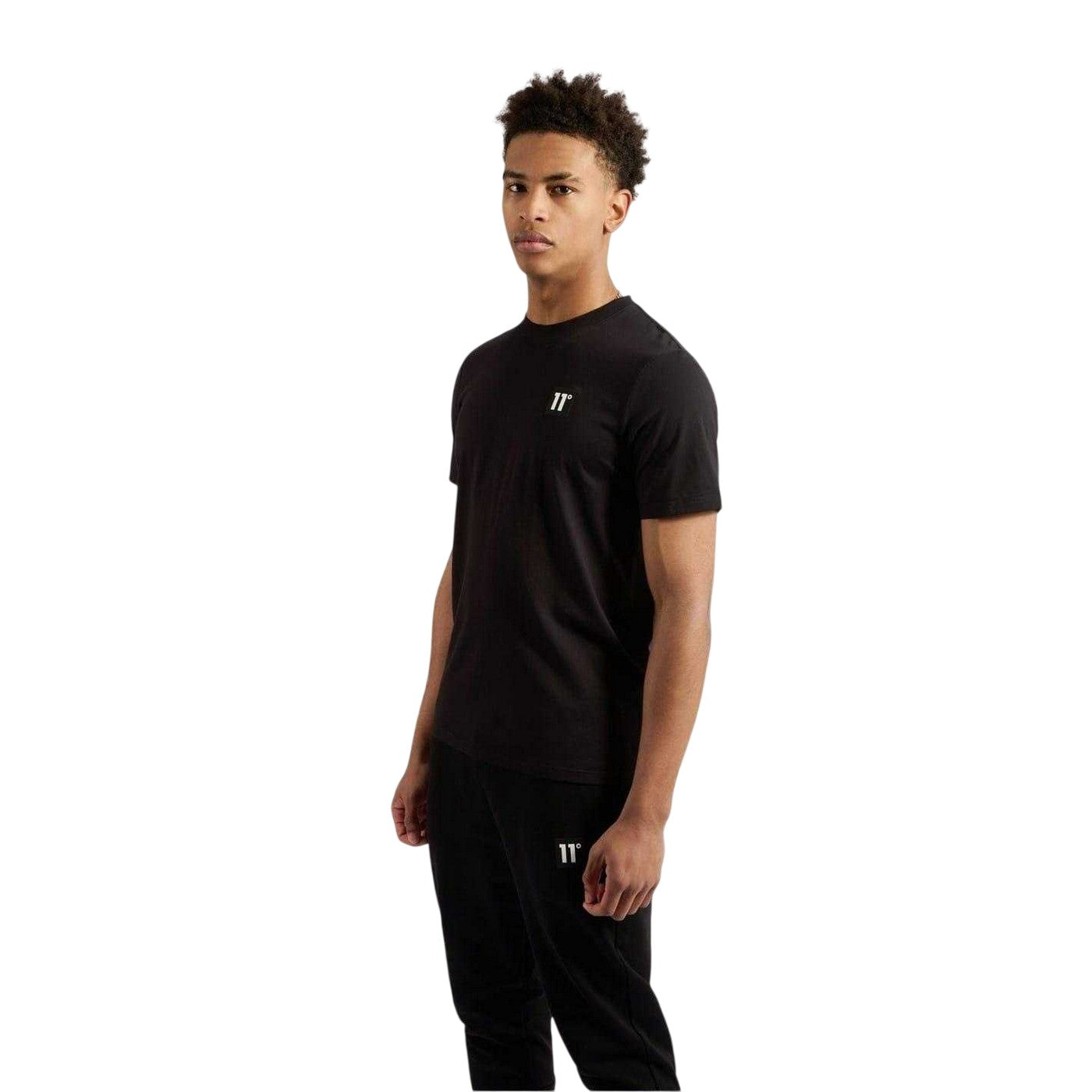 Black - Pack Shot - 11 Degrees Mens Cotton Jersey T-Shirt