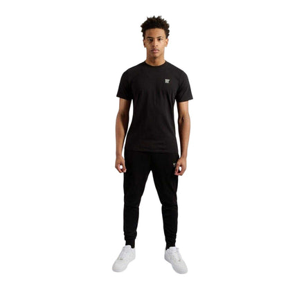 Black - Close up - 11 Degrees Mens Cotton Jersey T-Shirt