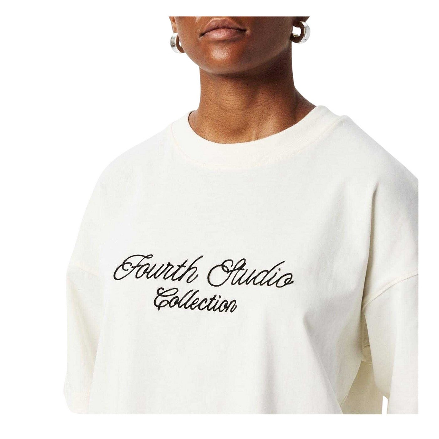 Cream - Side - 4th & Reckless Womens-Ladies Marina Oversized T-Shirt