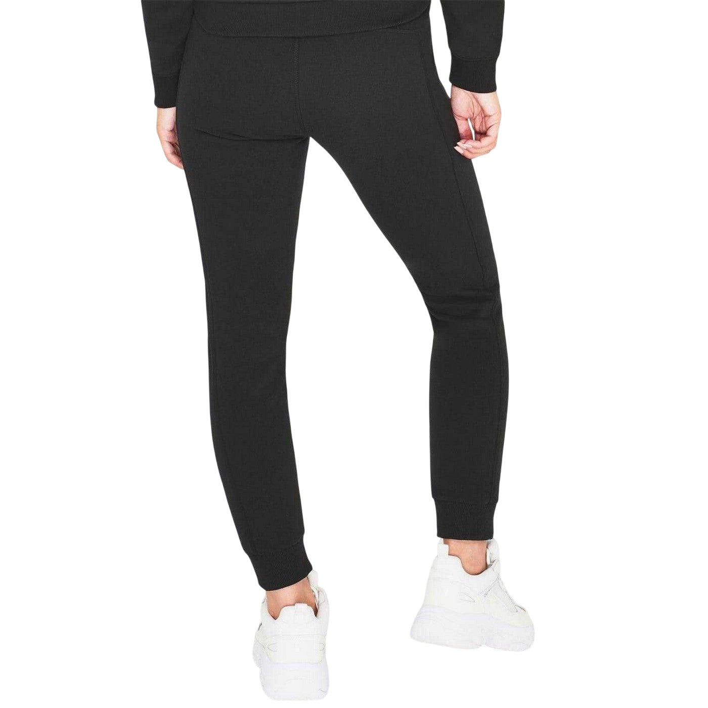 Black - Back - Calvin Klein Womens-Ladies Jeans Cotton Blend Embroidered Logo Joggers