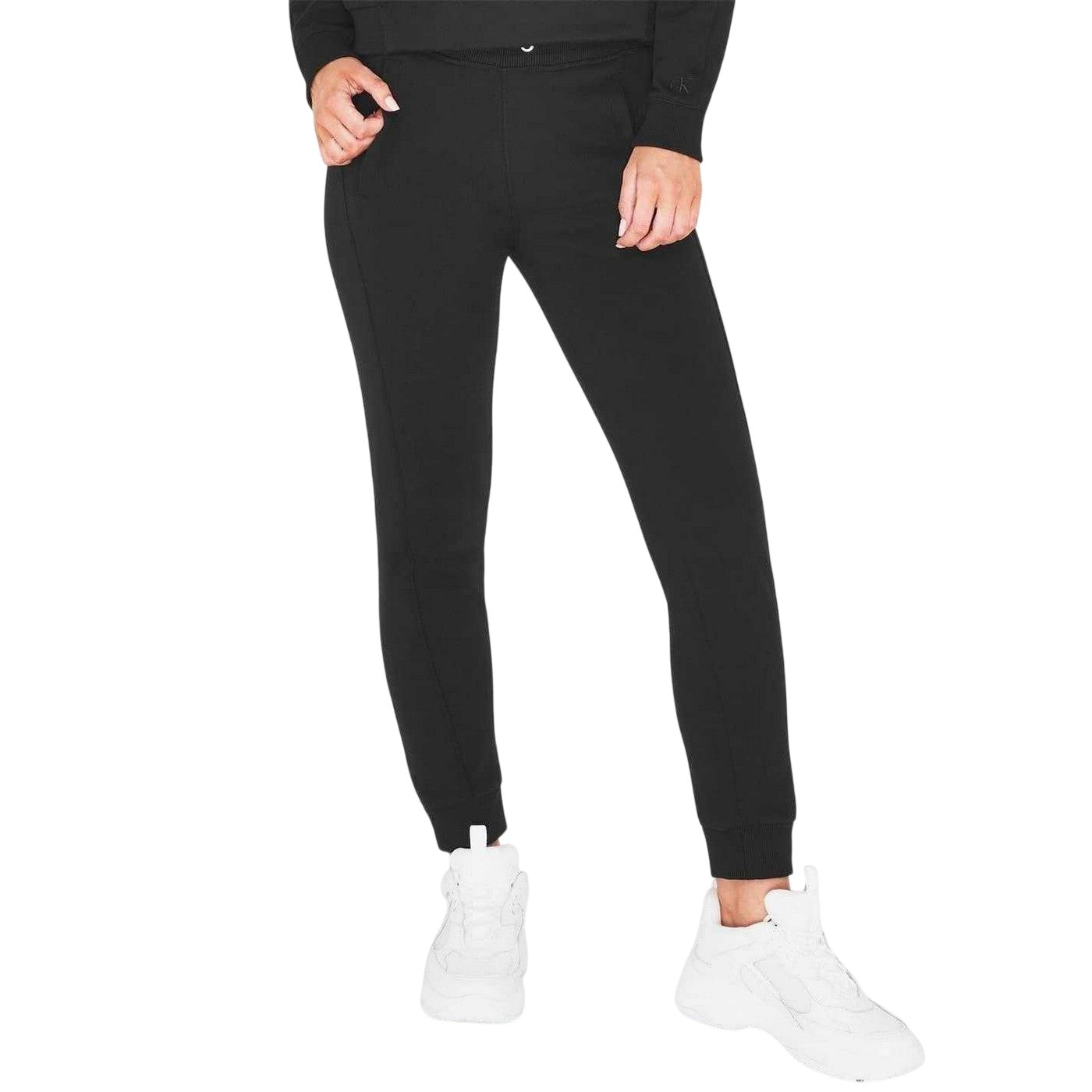 Black - Lifestyle - Calvin Klein Womens-Ladies Jeans Cotton Blend Embroidered Logo Joggers