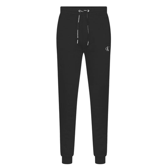 Black - Front - Calvin Klein Womens-Ladies Jeans Cotton Blend Embroidered Logo Joggers