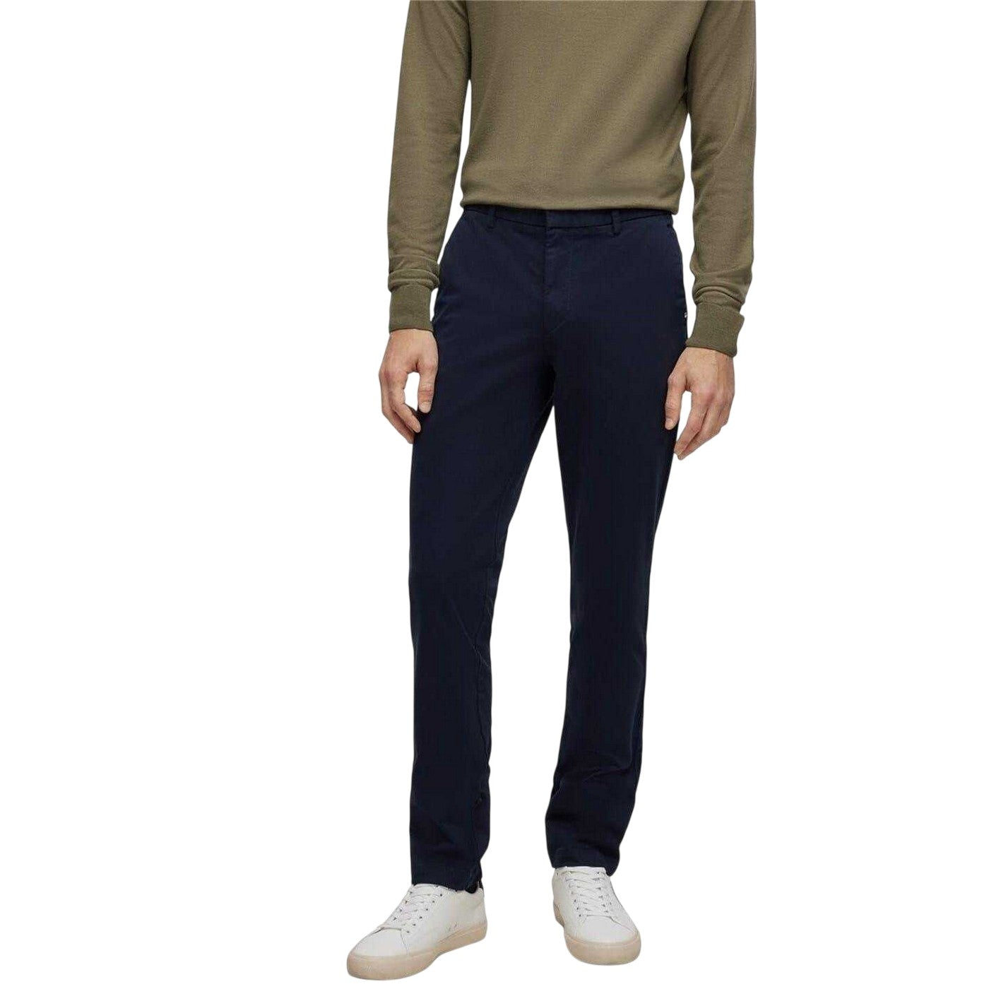 Dark Blue - Front - Hugo Boss Mens Kaiton Slim Chinos