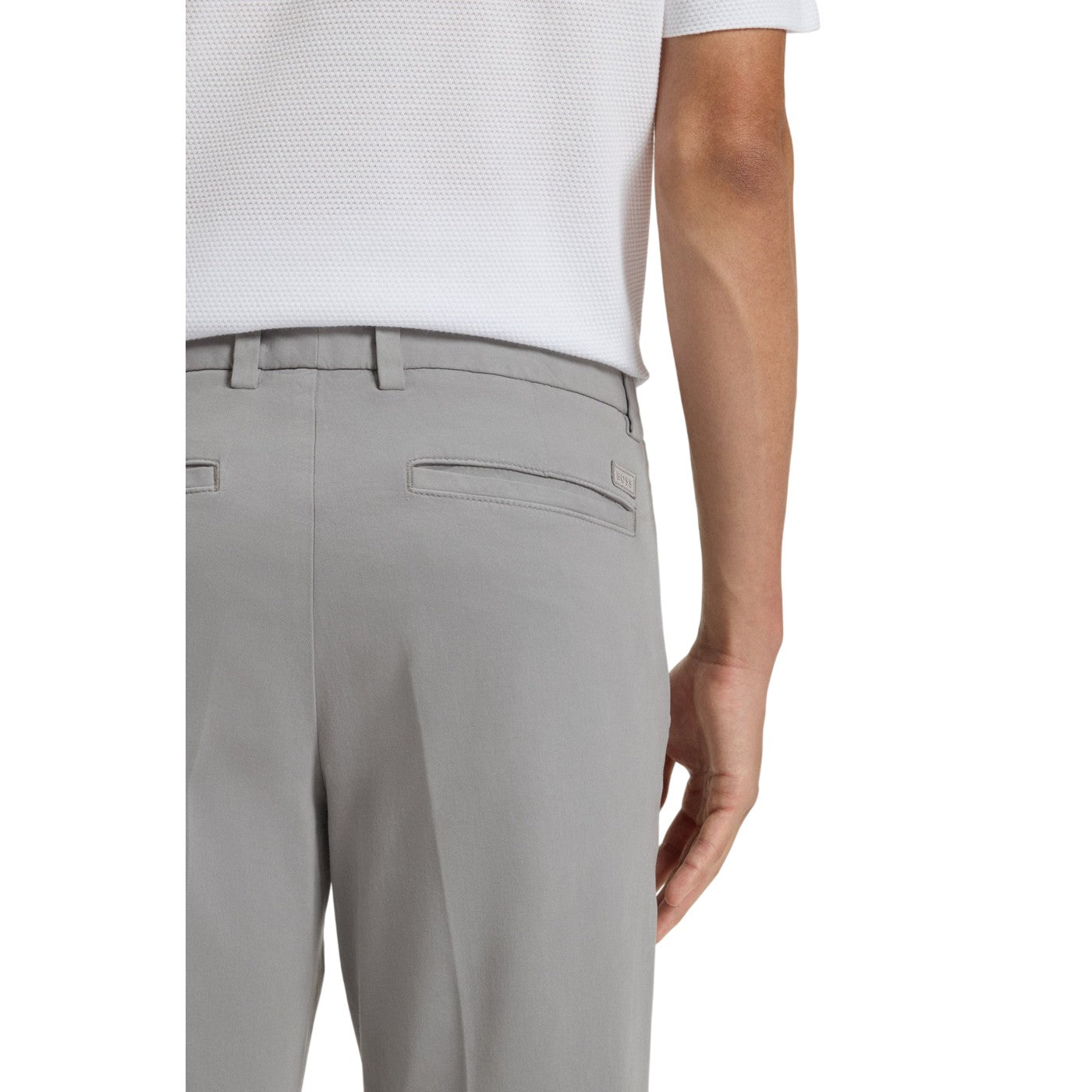 Grey - Side - Hugo Boss Mens Kaiton Slim Chinos