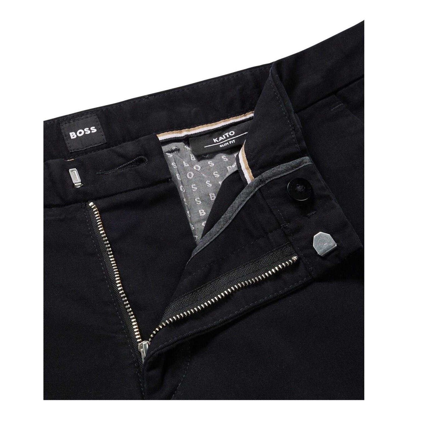 Black - Side - Hugo Boss Mens Kaiton Slim Chinos