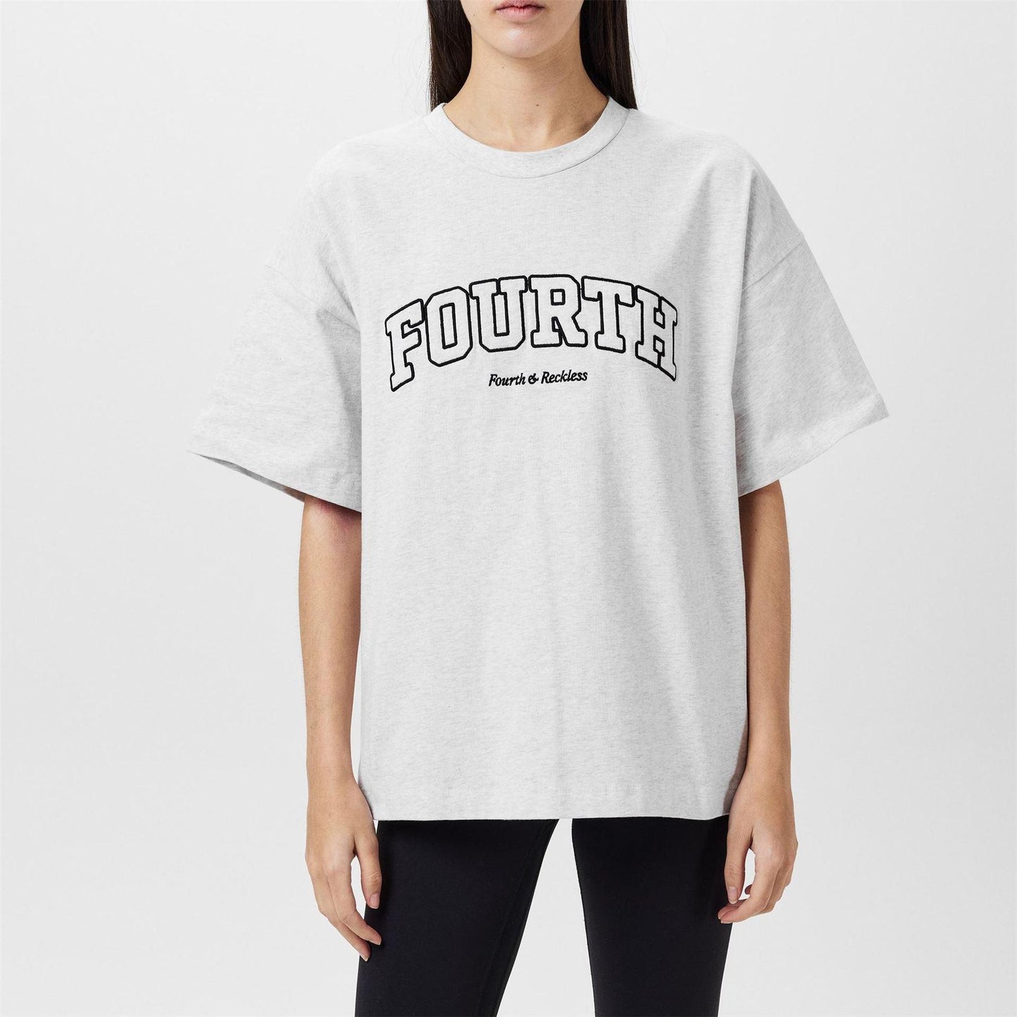 Grey Marl - Side - 4th & Reckless Womens-Ladies Regular T-Shirt