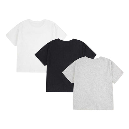 Light Grey - Back - Abercrombie & Fitch Childrens-Kids Plain T-Shirt (Pack of 3)
