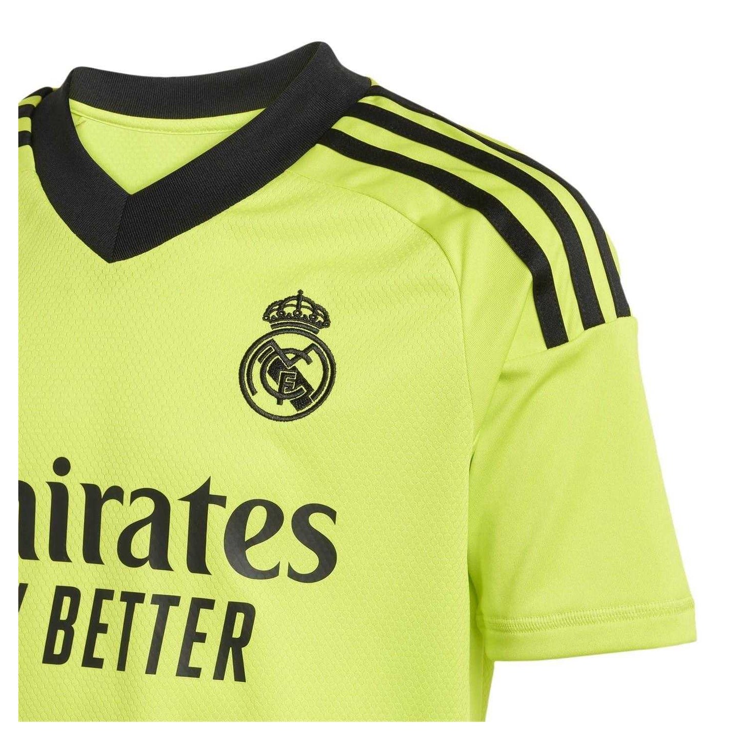 Solar Yellow - Side - Adidas Childrens-Kids Real Madrid CF Football Jersey