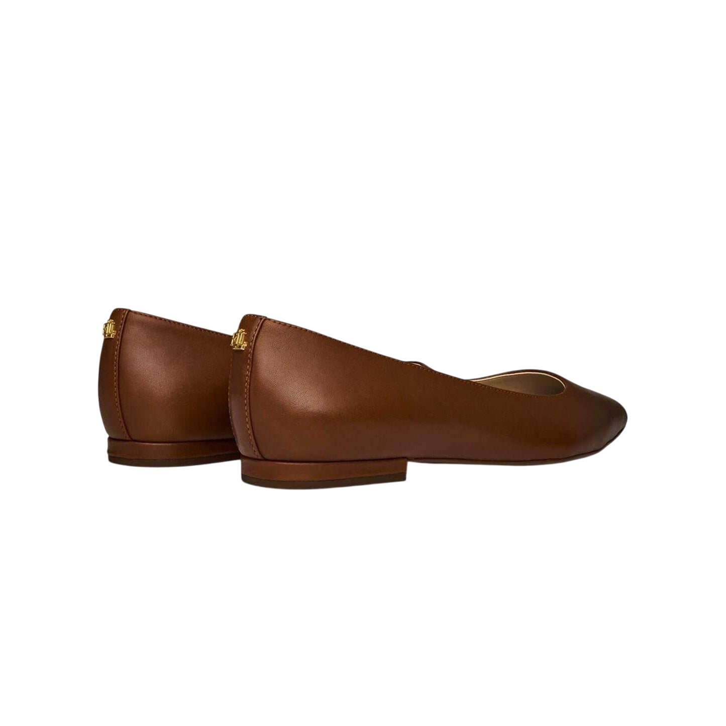 Saddle - Back - Ralph Lauren Womens-Ladies Pointed Leather Ballet Flats
