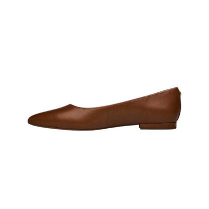 Saddle - Side - Ralph Lauren Womens-Ladies Pointed Leather Ballet Flats