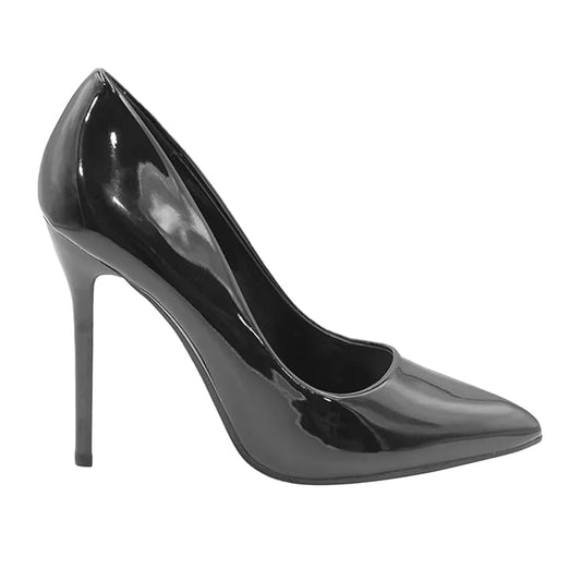 Black - Front - Where´s That From Womens-Ladies Kyra Patent Leather Stiletto Heel High Heels