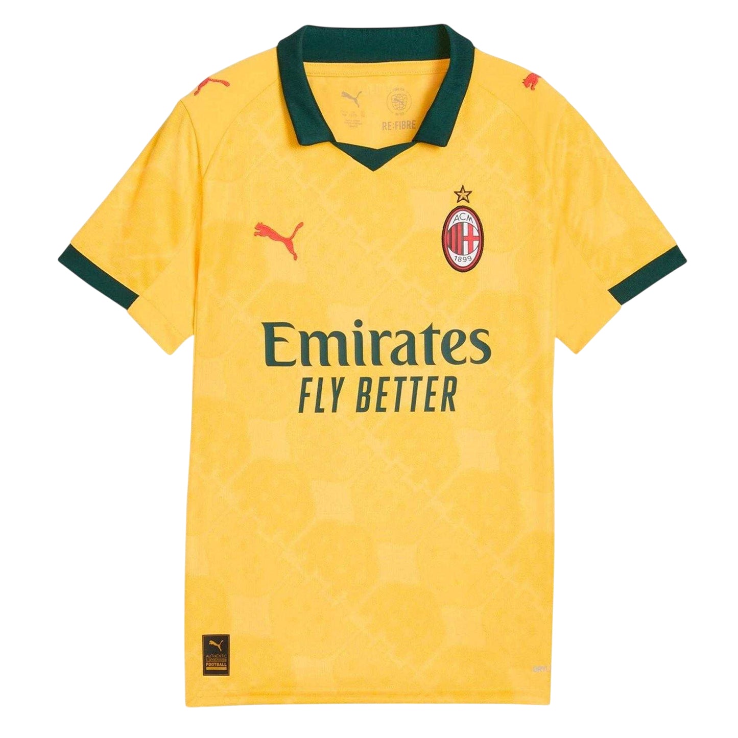 Yellow-Green - Front - AC Milan Childrens-Kids Milan Third Jersey