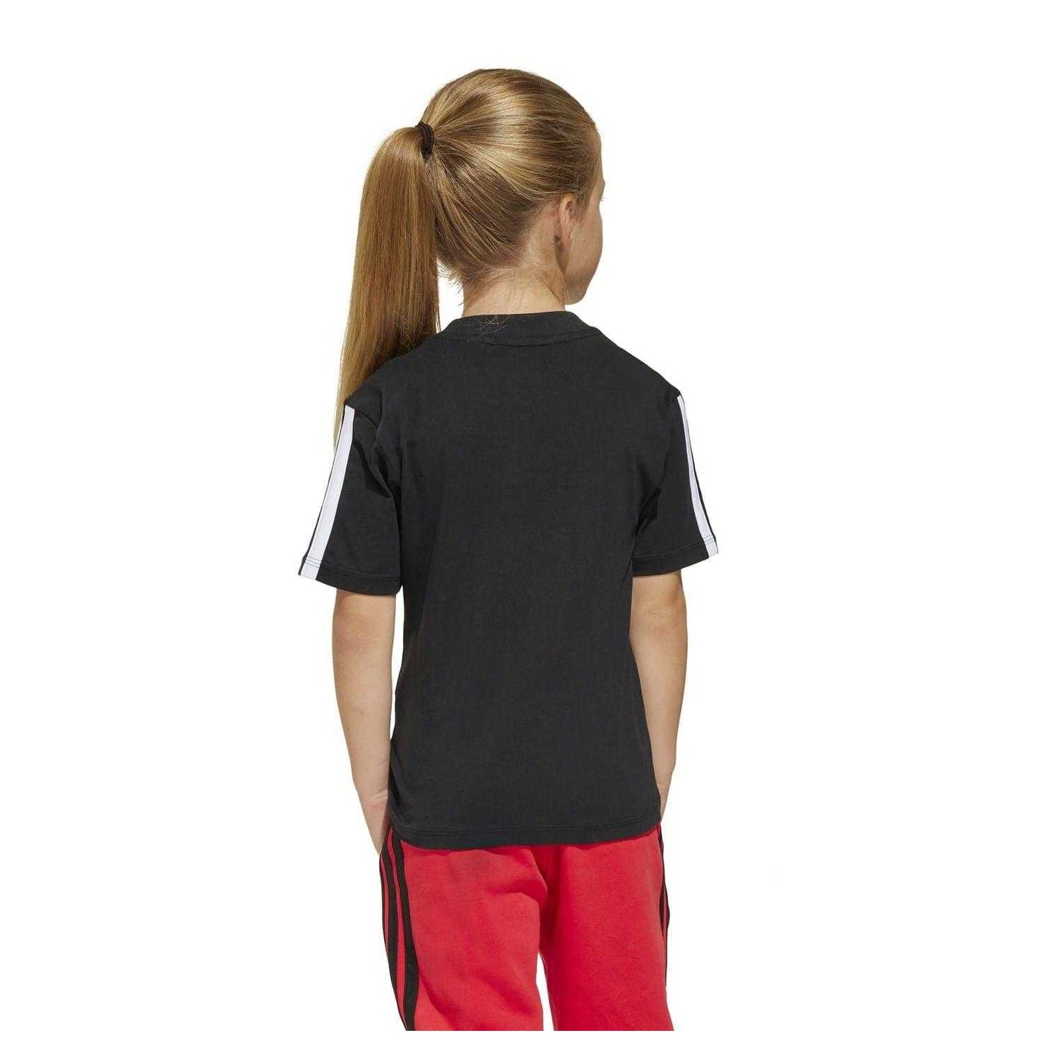 Black-White - Back - Adidas Childrens-Kids Essentials T-Shirt
