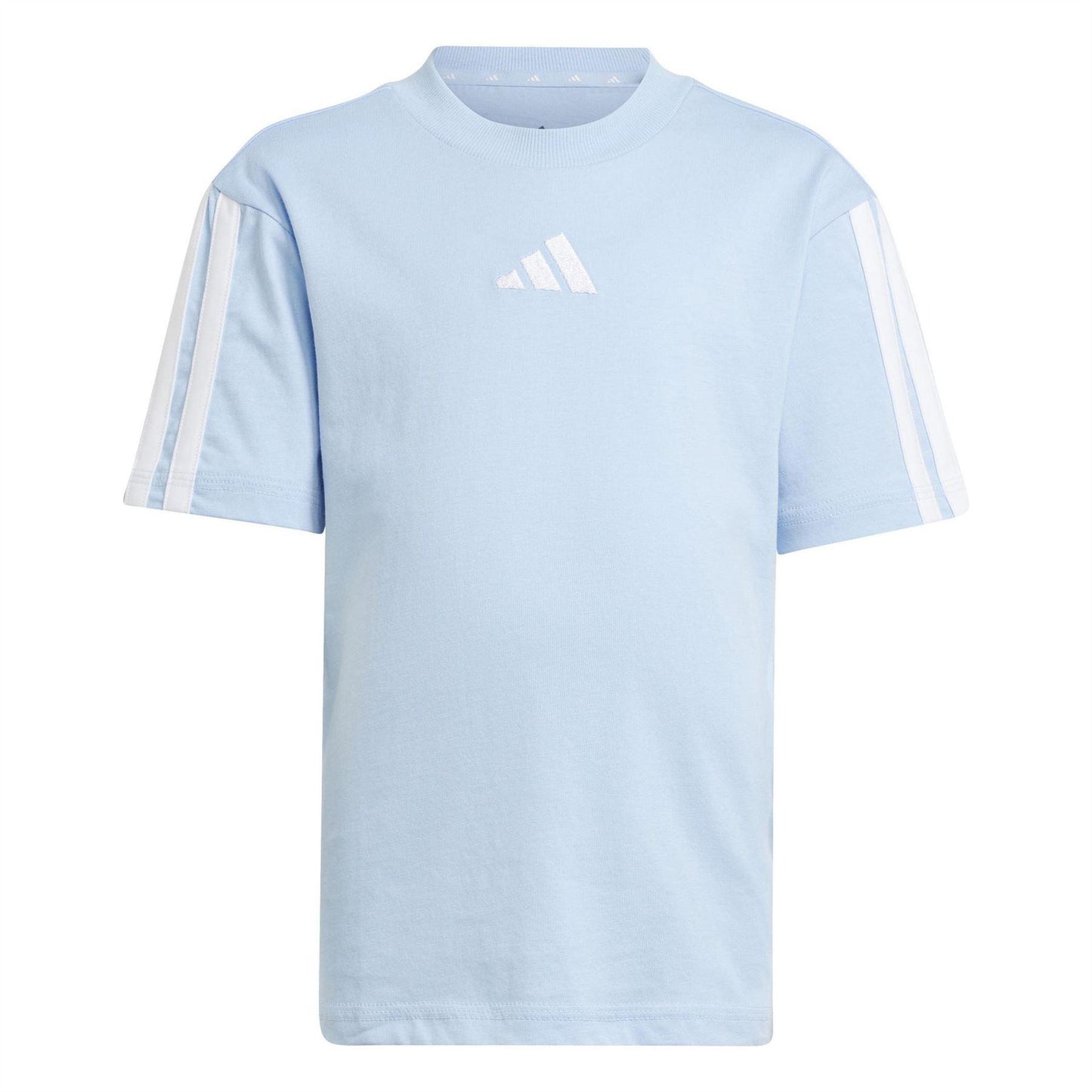 Glow Blue - Front - Adidas Childrens-Kids Essentials T-Shirt