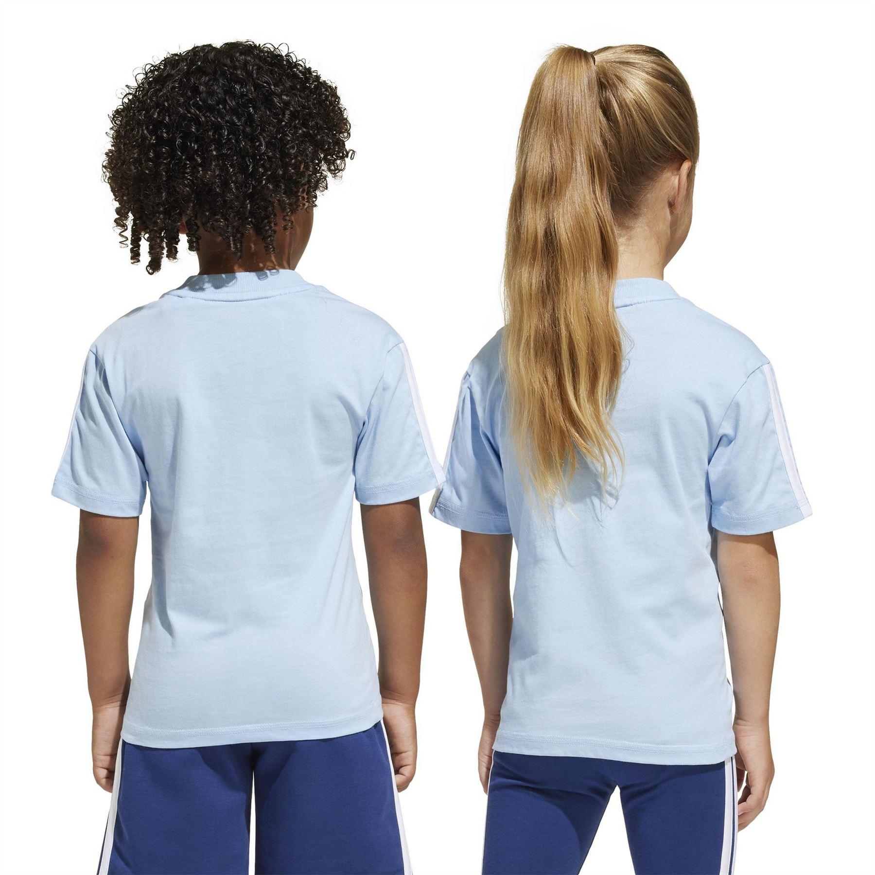 Glow Blue - Side - Adidas Childrens-Kids Essentials T-Shirt