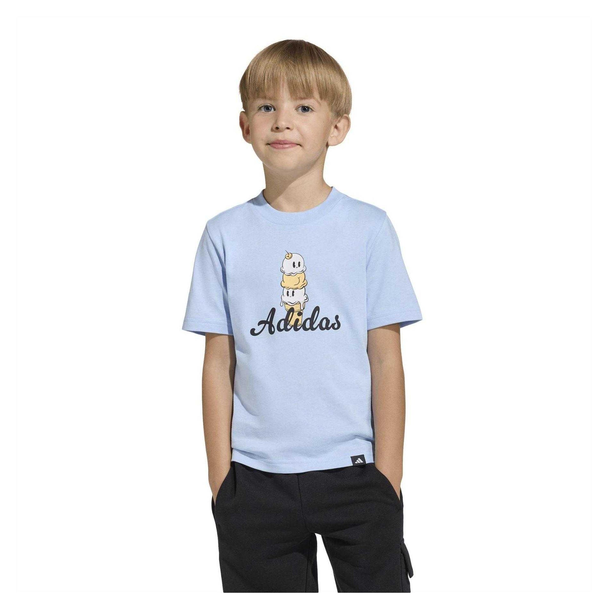Blue - Side - Adidas Childrens-Kids Ice Cream Regular T-Shirt