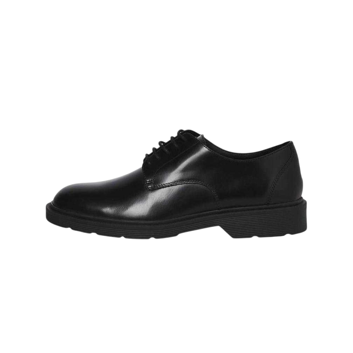 Anthracite - Back - Jack And Jones Mens Leather Low Heel Dress Shoes