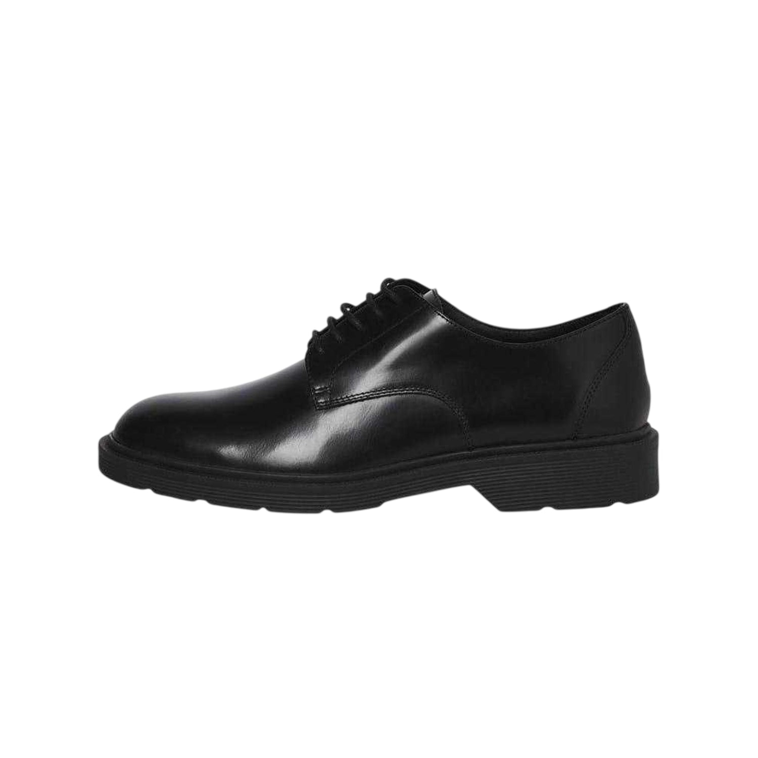 Anthracite - Back - Jack And Jones Mens Leather Low Heel Dress Shoes