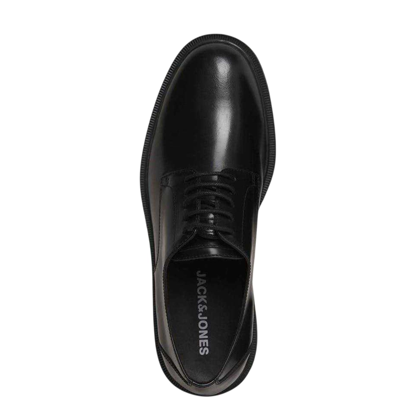 Anthracite - Side - Jack And Jones Mens Leather Low Heel Dress Shoes