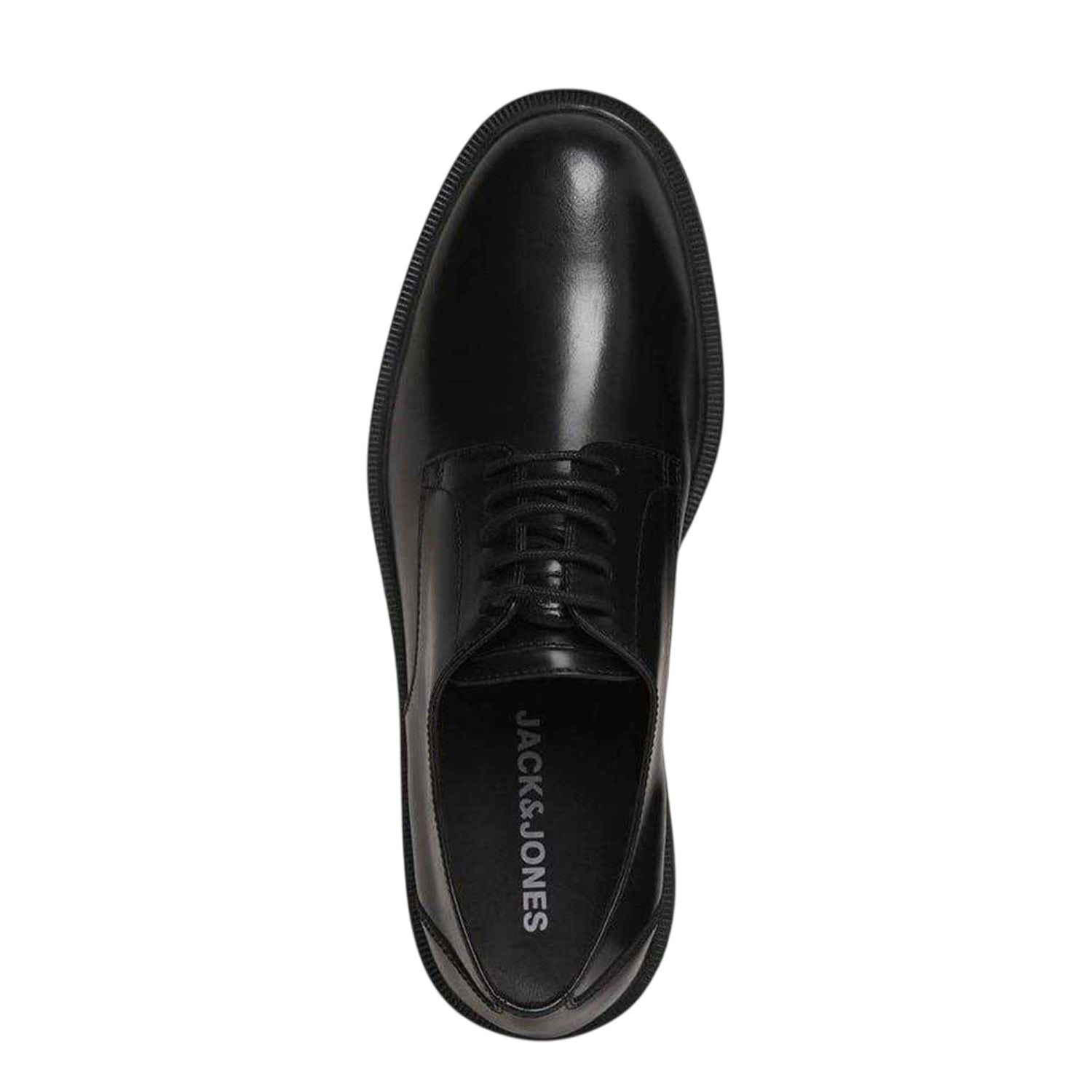 Anthracite - Side - Jack And Jones Mens Leather Low Heel Dress Shoes