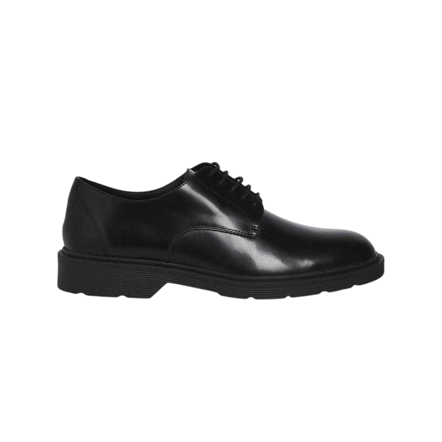 Anthracite - Front - Jack And Jones Mens Leather Low Heel Dress Shoes