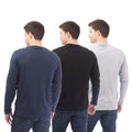 Black-Navy-Grey - Back - Nicce Mens Julian Long-Sleeved T-Shirt (Pack of 3)