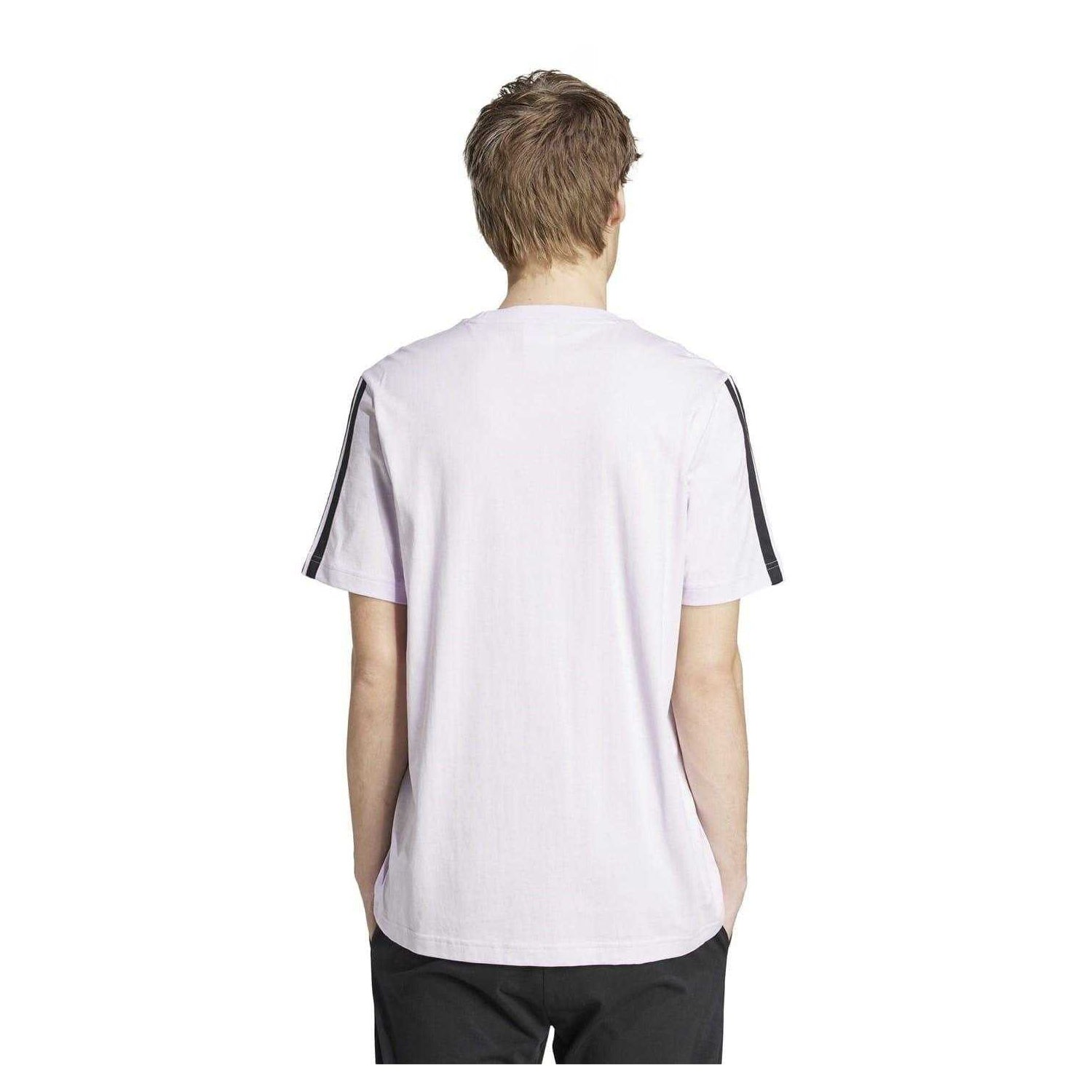 Lavender - Back - Adidas Mens 3 Stripes T-Shirt