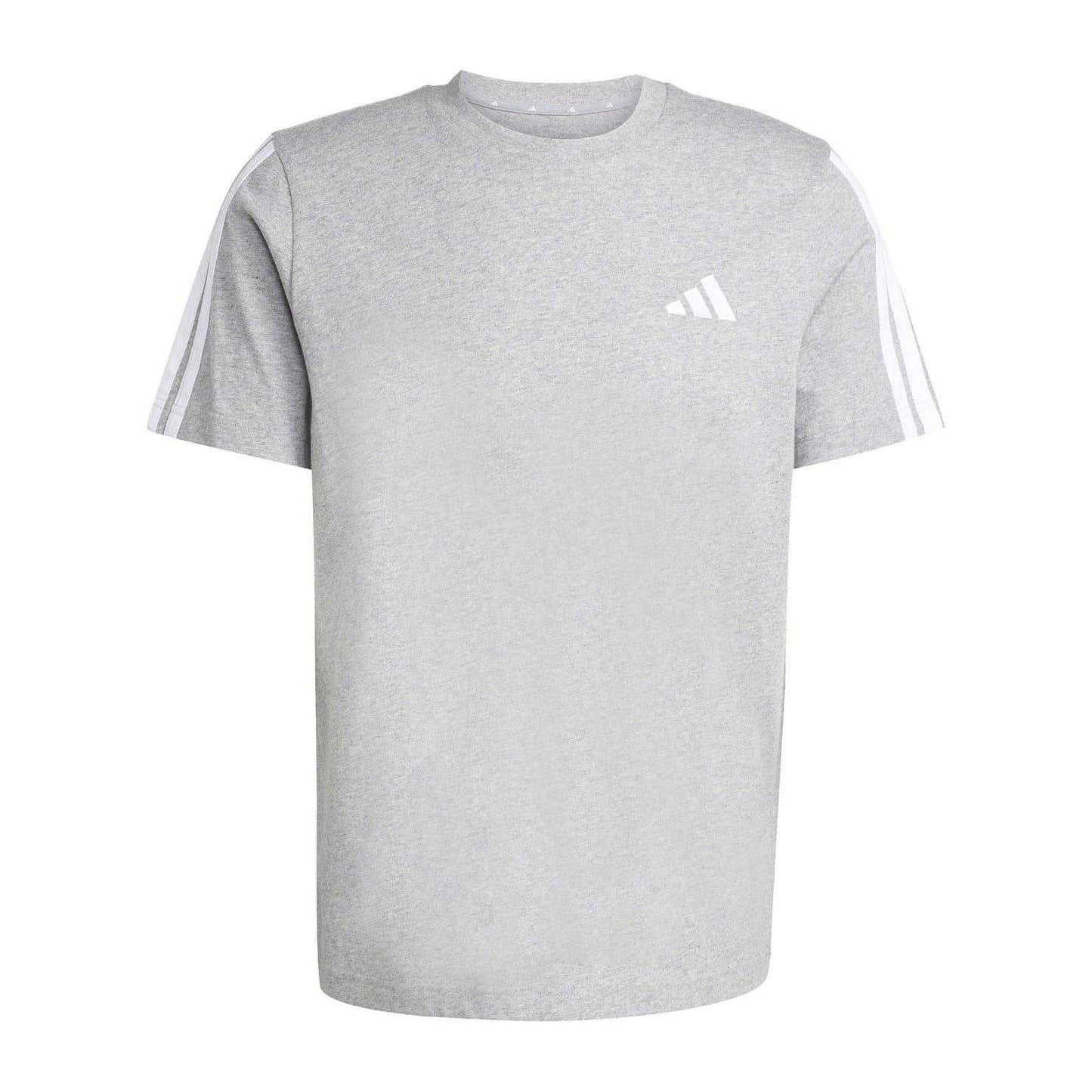 Medium Grey-White - Front - Adidas Mens 3 Stripes T-Shirt