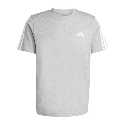 Medium Grey-White - Front - Adidas Mens 3 Stripes T-Shirt