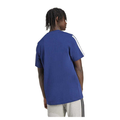 Navy-White - Back - Adidas Mens 3 Stripes T-Shirt