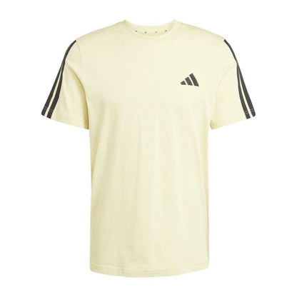 Powdery Yellow - Front - Adidas Mens 3 Stripes T-Shirt