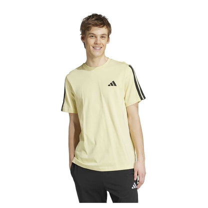 Powdery Yellow - Side - Adidas Mens 3 Stripes T-Shirt