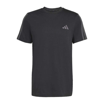 Triple Black - Front - Adidas Mens 3 Stripes T-Shirt
