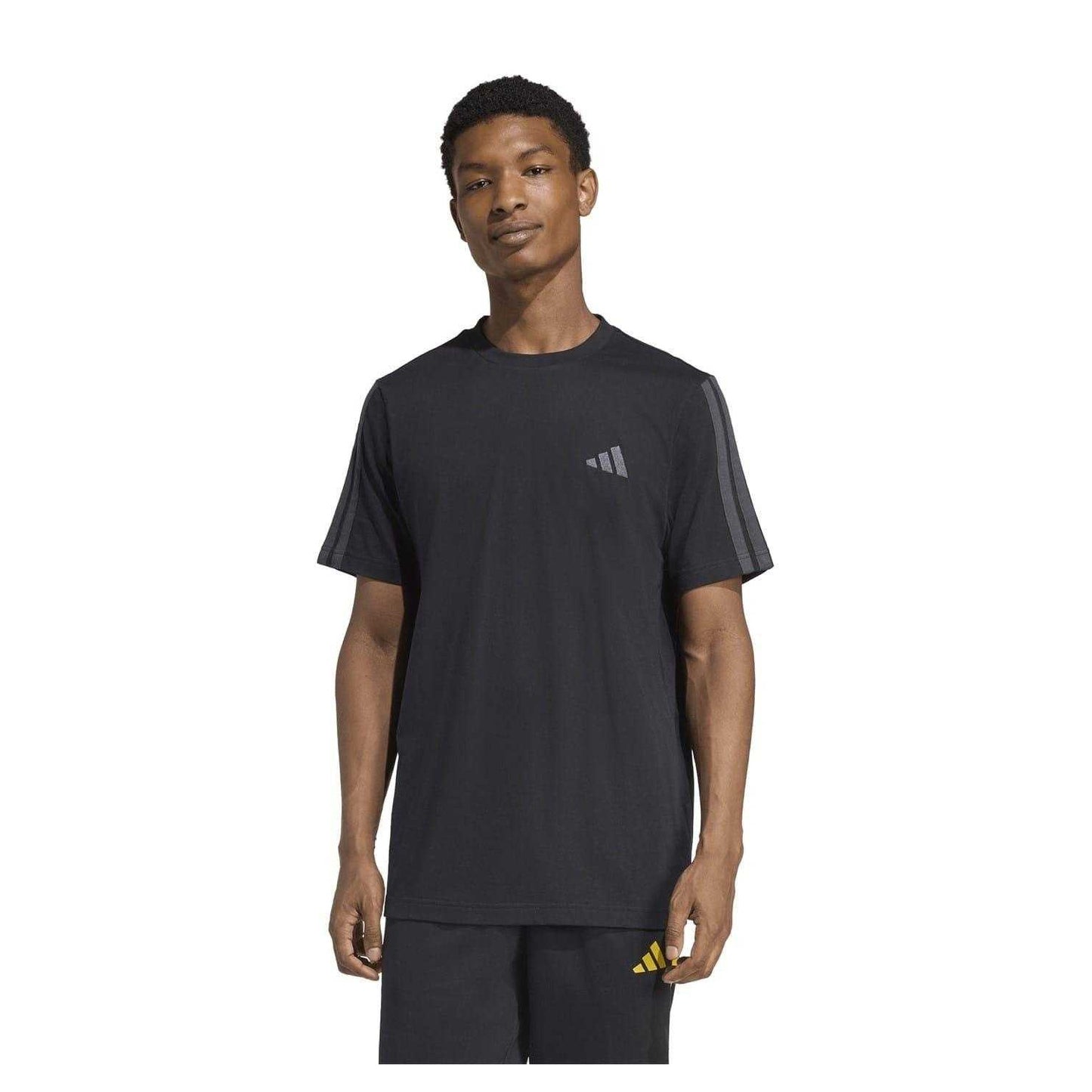 Triple Black - Side - Adidas Mens 3 Stripes T-Shirt