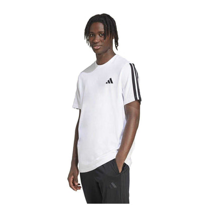 White-Black - Back - Adidas Mens 3 Stripes T-Shirt