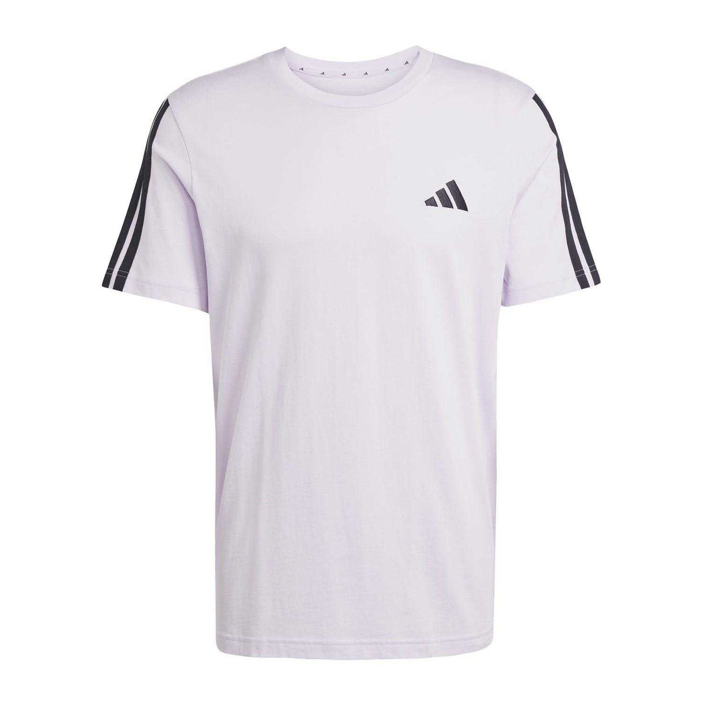 Lavender - Front - Adidas Mens 3 Stripes T-Shirt
